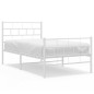 vidaXL Giroletto con Testiera e Pediera Metallo Bianco 80x200 cm vidaXL Giroletto con Testiera e Pediera Metallo Bianco 80x200 cm