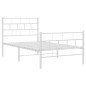 vidaXL Giroletto con Testiera e Pediera Metallo Bianco 80x200 cm vidaXL Giroletto con Testiera e Pediera Metallo Bianco 80x200 cm