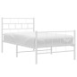 vidaXL Giroletto con Testiera e Pediera Metallo Bianco 107x203 cm vidaXL Giroletto con Testiera e Pediera Metallo Bianco 107x203 cm
