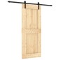 vidaXL Porta Scorrevole con Set Hardware 85x210 cm Legno Massello Pino vidaXL Porta Scorrevole con Set Hardware 85x210 cm Legno Massello Pino