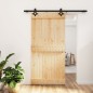 vidaXL Porta Scorrevole con Set Hardware 100x210cm Legno Massello Pino vidaXL Porta Scorrevole con Set Hardware 100x210cm Legno Massello Pino