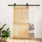 vidaXL Porta Scorrevole con Set Hardware 100x210cm Legno Massello Pino vidaXL Porta Scorrevole con Set Hardware 100x210cm Legno Massello Pino
