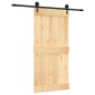 vidaXL Porta Scorrevole con Set Hardware 100x210cm Legno Massello Pino vidaXL Porta Scorrevole con Set Hardware 100x210cm Legno Massello Pino