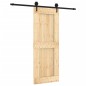 vidaXL Porta Scorrevole con Set Hardware 80x210 cm Legno Massello Pino