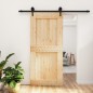 vidaXL Porta Scorrevole con Set Hardware 95x210 cm Legno Massello Pino vidaXL Porta Scorrevole con Set Hardware 95x210 cm Legno Massello Pino