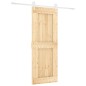 vidaXL Porta Scorrevole con Set Hardware 80x210 cm Legno Massello Pino vidaXL Porta Scorrevole con Set Hardware 80x210 cm Legno Massello Pino