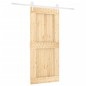 vidaXL Porta Scorrevole con Set Hardware 90x210 cm Legno Massello Pino vidaXL Porta Scorrevole con Set Hardware 90x210 cm Legno Massello Pino