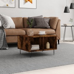 vidaXL Tavolino da Salotto Rovere Fumo 60x50x36,5 cm Legno Multistrato