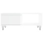vidaXL Tavolino Salotto Bianco Lucido 90x50x36,5 cm Legno Multistrato