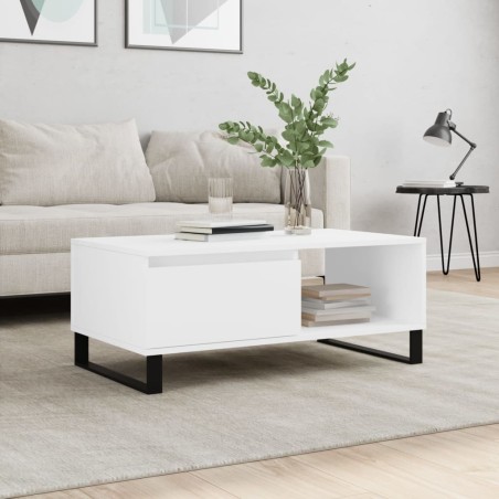 vidaXL Tavolino da Salotto Bianco 90x50x36,5 cm in Legno Multistrato