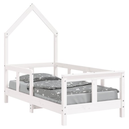 vidaXL Giroletto per Bambini Bianco 70x140cm in Legno Massello di Pino
