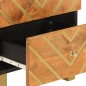 vidaXL Comodino Marrone e Nero in Legno Massello di Mango
