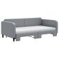 vidaXL Divano Letto Estraibile Materassi Grigio Chiaro 100x200 Tessuto vidaXL Divano Letto Estraibile Materassi Grigio Chiaro 100x200 Tessuto
