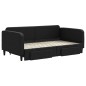 vidaXL Divano Letto Estraibile con Cassetti Nero 90x190 cm in Tessuto vidaXL Divano Letto Estraibile con Cassetti Nero 90x190 cm in Tessuto