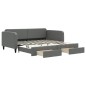 vidaXL Divano Letto Estraibile Cassetti Grigio Scuro 100x200cm Tessuto vidaXL Divano Letto Estraibile Cassetti Grigio Scuro 100x200cm Tessuto