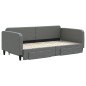 vidaXL Divano Letto Estraibile Cassetti Grigio Scuro 100x200cm Tessuto vidaXL Divano Letto Estraibile Cassetti Grigio Scuro 100x200cm Tessuto