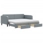 vidaXL Divano Letto Estraibile Cassetti Grigio Chiaro 90x200cm Tessuto vidaXL Divano Letto Estraibile Cassetti Grigio Chiaro 90x200cm Tessuto