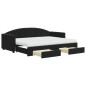 vidaXL Divano Letto Estraibile con Cassetti Nero 80x200 cm in Velluto vidaXL Divano Letto Estraibile con Cassetti Nero 80x200 cm in Velluto