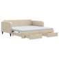 vidaXL Divano Letto Estraibile con Cassetti Crema 100x200cm in Tessuto