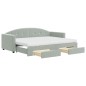 vidaXL Divano Letto Estraibile Cassetti Grigio Chiaro 80x200cm Velluto vidaXL Divano Letto Estraibile Cassetti Grigio Chiaro 80x200cm Velluto