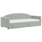 vidaXL Divano Letto Estraibile Cassetti Grigio Chiaro 80x200cm Velluto vidaXL Divano Letto Estraibile Cassetti Grigio Chiaro 80x200cm Velluto