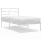 vidaXL Giroletto con Testiera Metallo Bianco 90x190 cm vidaXL Giroletto con Testiera Metallo Bianco 90x190 cm
