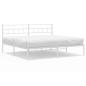 vidaXL Giroletto con Testiera Metallo Bianco 193x203 cm vidaXL Giroletto con Testiera Metallo Bianco 193x203 cm
