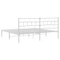 vidaXL Giroletto con Testiera Metallo Bianco 193x203 cm vidaXL Giroletto con Testiera Metallo Bianco 193x203 cm