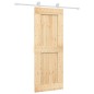 vidaXL Porta Scorrevole con Set Hardware 80x210 cm Legno Massello Pino