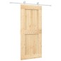 vidaXL Porta Scorrevole con Set Hardware 90x210 cm Legno Massello Pino vidaXL Porta Scorrevole con Set Hardware 90x210 cm Legno Massello Pino