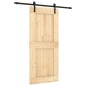 vidaXL Porta Scorrevole con Set Hardware 90x210 cm Legno Massello Pino