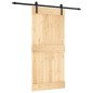 vidaXL Porta Scorrevole con Set Hardware 95x210 cm Legno Massello Pino vidaXL Porta Scorrevole con Set Hardware 95x210 cm Legno Massello Pino