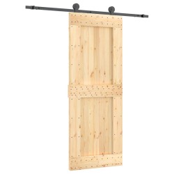 vidaXL Porta Scorrevole con Set Hardware 80x210 cm Legno Massello Pino