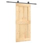 vidaXL Porta Scorrevole con Set Hardware 90x210 cm Legno Massello Pino vidaXL Porta Scorrevole con Set Hardware 90x210 cm Legno Massello Pino