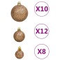 vidaXL Set Palline di Natale 111 pz Oro Rosa in Polistirene vidaXL Set Palline di Natale 111 pz Oro Rosa in Polistirene