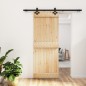 vidaXL Porta Scorrevole con Set Hardware 80x210 cm Legno Massello Pino vidaXL Porta Scorrevole con Set Hardware 80x210 cm Legno Massello Pino