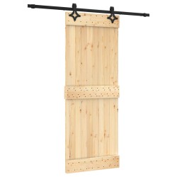 vidaXL Porta Scorrevole con Set Hardware 80x210 cm Legno Massello Pino