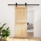 vidaXL Porta Scorrevole con Set Hardware 80x210 cm Legno Massello Pino vidaXL Porta Scorrevole con Set Hardware 80x210 cm Legno Massello Pino