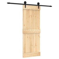 vidaXL Porta Scorrevole con Set Hardware 80x210 cm Legno Massello Pino