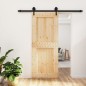vidaXL Porta Scorrevole con Set Hardware 85x210 cm Legno Massello Pino vidaXL Porta Scorrevole con Set Hardware 85x210 cm Legno Massello Pino