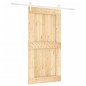 vidaXL Porta Scorrevole con Set Hardware 100x210cm Legno Massello Pino vidaXL Porta Scorrevole con Set Hardware 100x210cm Legno Massello Pino