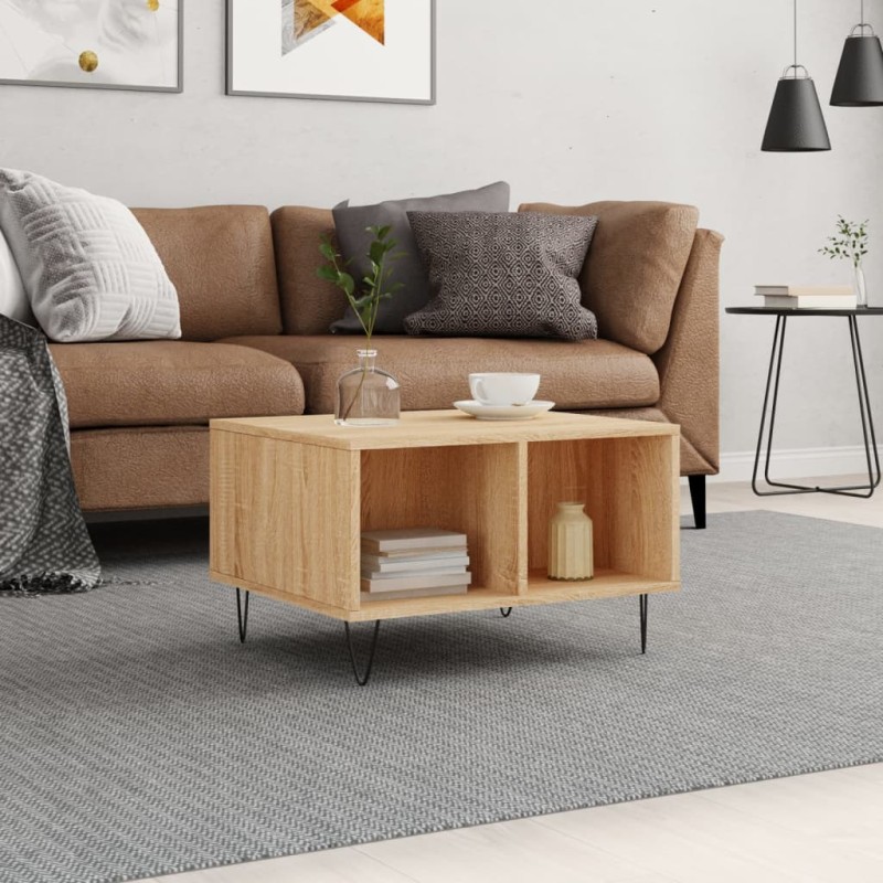 vidaXL Tavolino Salotto Rovere Sonoma 60x50x36,5 cm Legno Multistrato