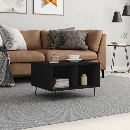 vidaXL Tavolino da Salotto Nero 60x50x36,5 cm in Legno Multistrato