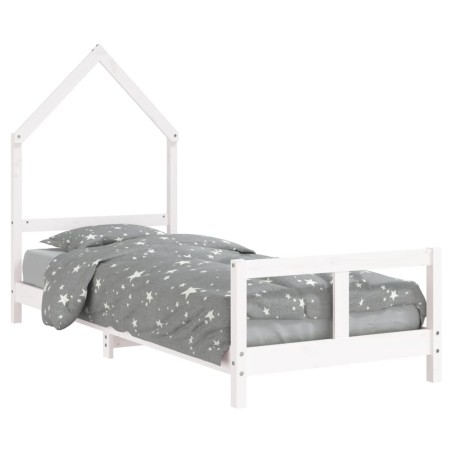 vidaXL Giroletto per Bambini Bianco 80x200cm in Legno Massello di Pino