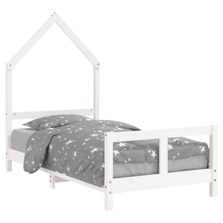 vidaXL Giroletto per Bambini Bianco 80x160cm in Legno Massello di Pino