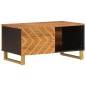 vidaXL Tavolino da Salotto Marrone e Nero 80x50x40 cm Legno di Mango