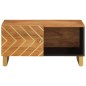 vidaXL Tavolino da Salotto Marrone e Nero 80x50x40 cm Legno di Mango