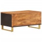 vidaXL Tavolino da Salotto Marrone e Nero 80x50x40 cm Legno di Mango