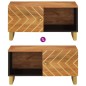 vidaXL Tavolino da Salotto Marrone e Nero 80x50x40 cm Legno di Mango