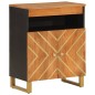 vidaXL Mobiletto Marrone e Nero 60x33,5x75 cm Legno Massello di Mango vidaXL Mobiletto Marrone e Nero 60x33,5x75 cm Legno Massello di Mango